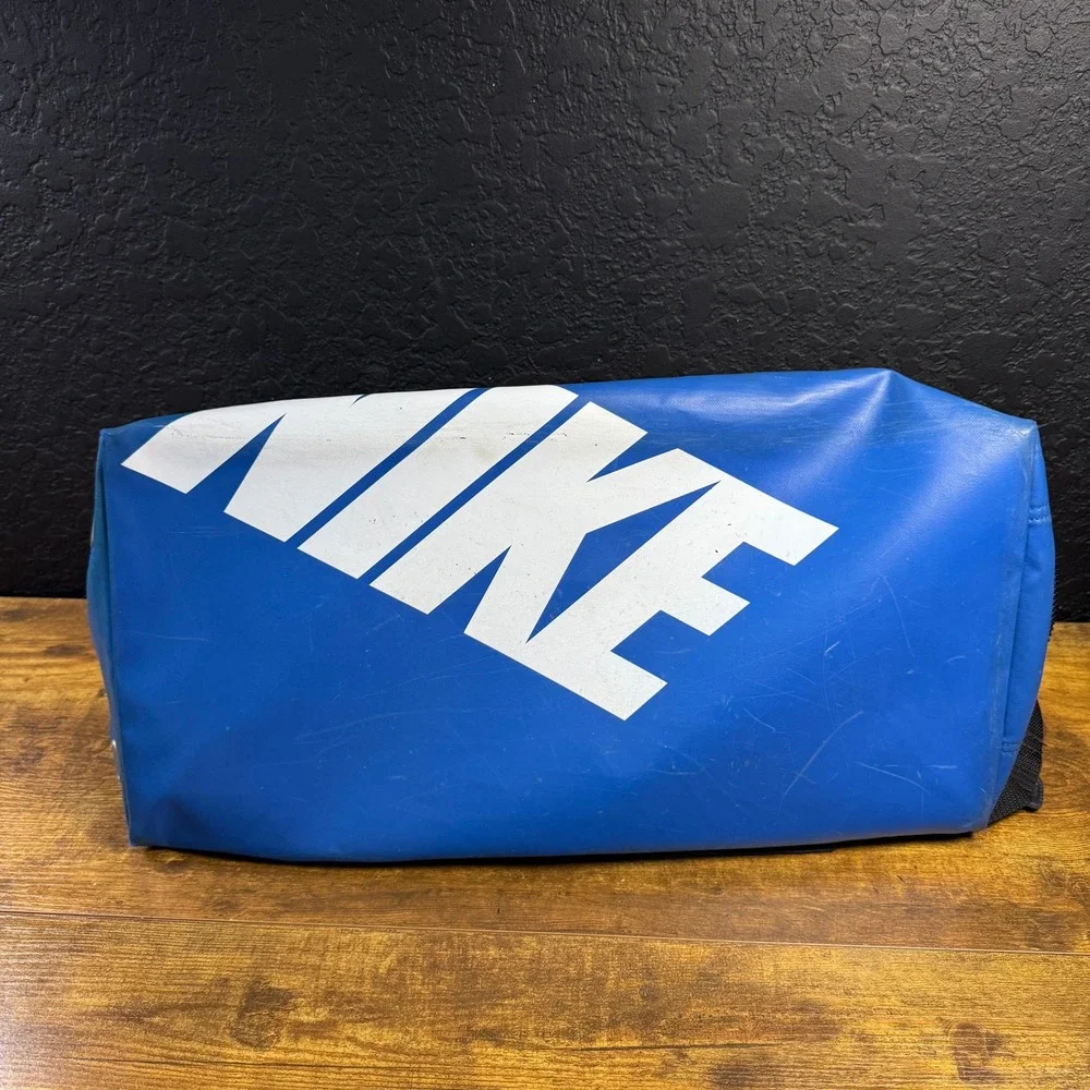 Nike Team Training Black Blue Synthetic Duffel Bag Unisex Medium